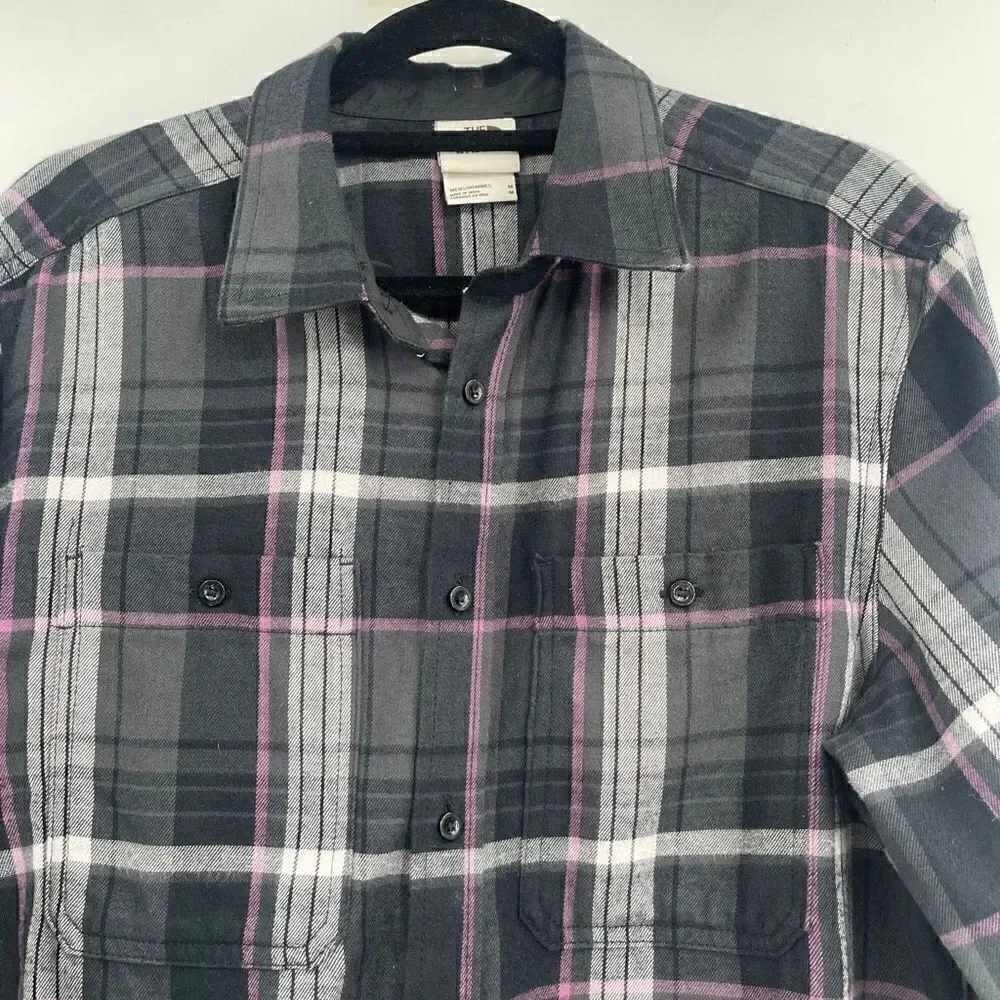 The North Face Fawn Grey Arroyo Flannel Casual Button-Down Shirt Size Medium